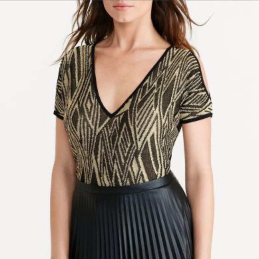 VINTAGE - Ralph Lauren Metallic Cold Shoulder Top